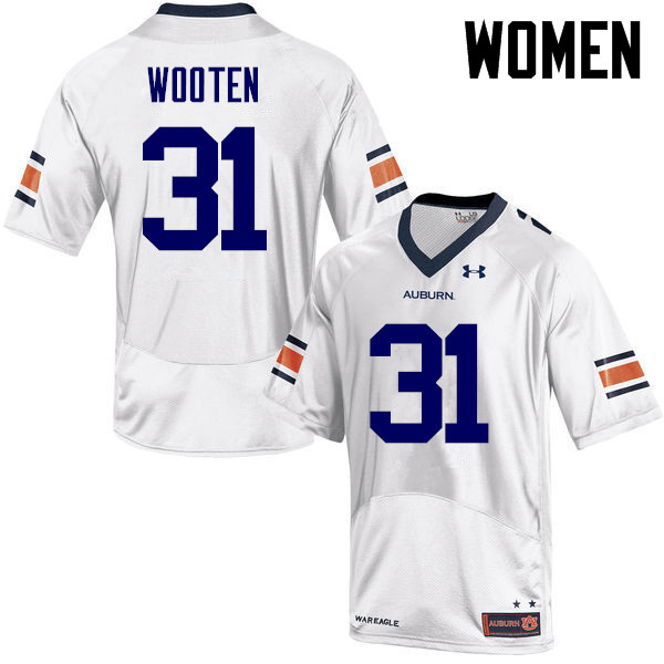 Women's Auburn Tigers #31 Chandler Wooten White College Stitched Football Jersey